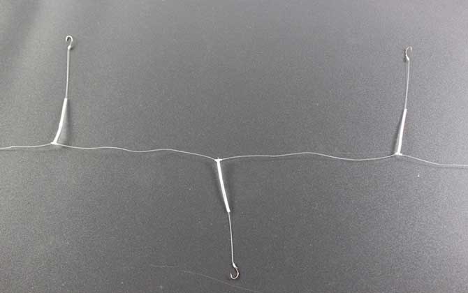 海竿串钩的绑法及用法，绑串钩很简单，抛竿要避免挂到人或物！-第4张图片